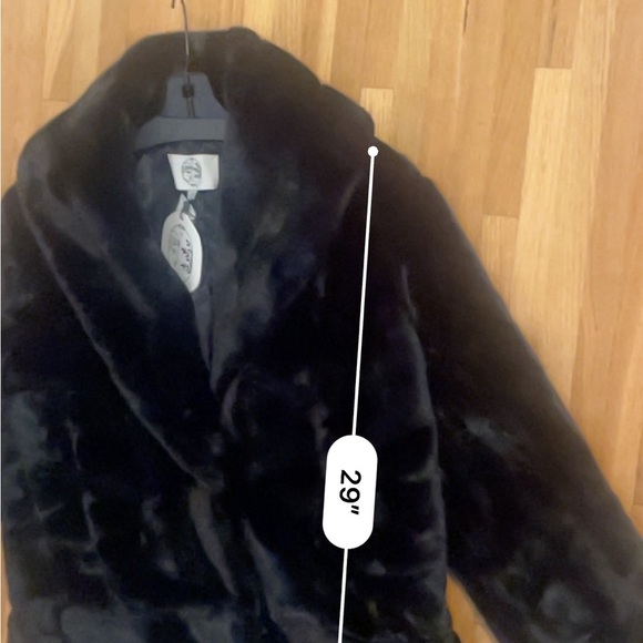 Black Furless Faux Fur oversized  coat by Marei 1998 - Picture 4 of 11